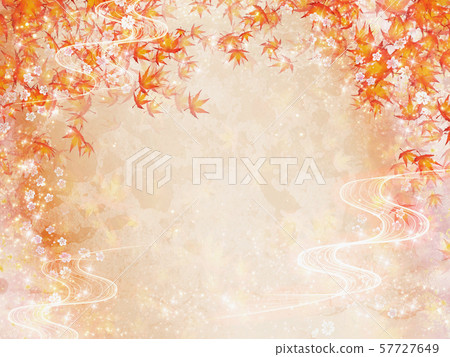 Autumn leaves, watercolor style, glittering Japanese autumn background 57727649