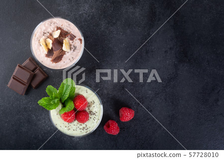 Chia seed pudding with three flavors, cocoa, 57728010