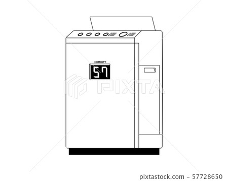 Simple monochrome illustration of an air purifier with buttons and display Simple monochrome illustration of an air purifier with buttons and display 57728650
