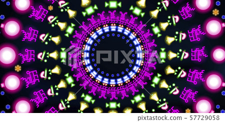 Multi-colored round neon shining, Christmas 57729058