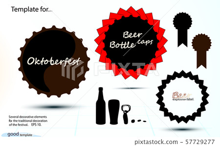 Black Set Oktoberfest templates icon, cap Beer Black Set Oktoberfest templates icon, cap Beer 57729277