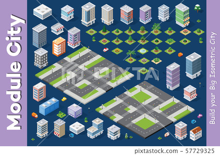 A set of isometric houses A set of isometric houses 57729325