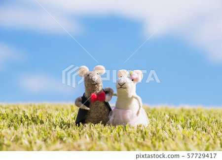 Wedding image material Mouse couple Wedding image material Mouse couple 57729417