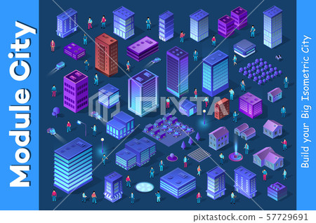 Isometric set module city 57729691