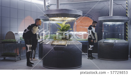 Astrobiologists working with plant incubators Astrobiologists working with plant incubators 57729853