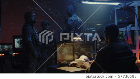 Soldiers discussing operation details 57730595
