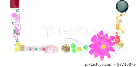 Sewing accessories isolated on white background. Sewing accessories isolated on white background. 57730879