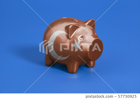 Piggy bank with Turkish flag Piggy bank with Turkish flag 57730925