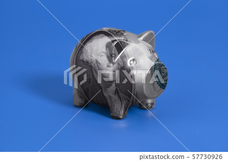 Piggy bank with portrait of George Washington one Piggy bank with portrait of George Washington one 57730926
