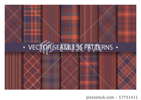 Set plaid pattern seamless. Tartan patterns fabric 57731411