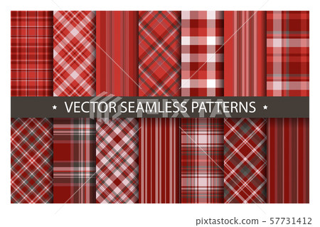 Set plaid pattern seamless. Tartan patterns fabric 57731412
