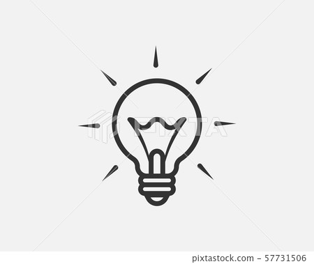 Light bulb icon vector. Llightbulb idea logo Light bulb icon vector. Llightbulb idea logo 57731506