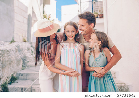 Family of parents and kids vacation in European vacation Family of parents and kids vacation in European vacation 57731642