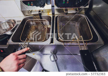 Used dirty iron pan with oil and dirty turner and space for write wording, bad cooking behavior Used dirty iron pan with oil and dirty turner and space for write wording, bad cooking behavior 57732363