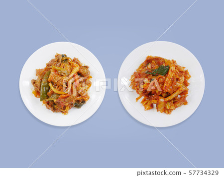 Korean food-stir fried squid and squid Korean food-stir fried squid and squid 57734329