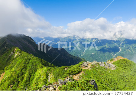 A view of Mt. Akazawa from the summit of Mt. 57734427
