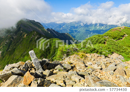 A view of Mt. Akazawa from the summit of Mt. 57734430