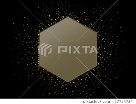 六角形框架金色亮片背景 六角形框架金色亮片背景 57734724