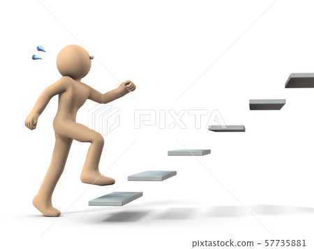 3D illustrations representing challenges and first steps 57735881