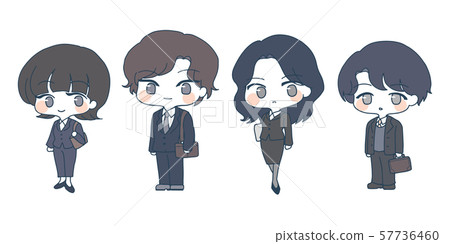 Businessman standing picture, vector 57736460