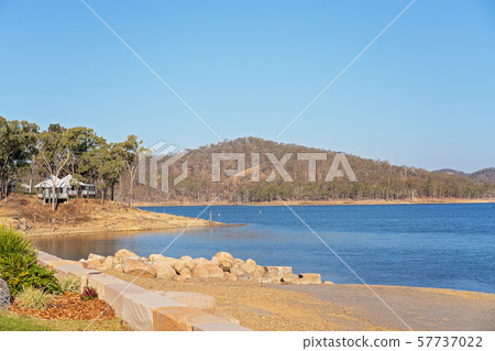 Old Jetty Rocks And Shade Structures At Popular 57737022