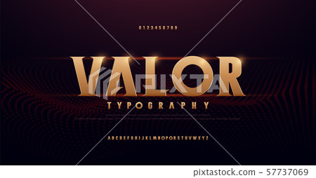 Abstract serif gold alphabet fonts. Typography 57737069