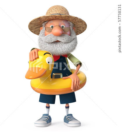 elderly farmer costs outdoors with a smile 57738131
