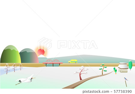 鄉村早晨的陽光和起重機 鄉村早晨的陽光和起重機 57738390