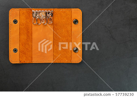 Key wallet made of genuine brown nubuck leather on 57739230