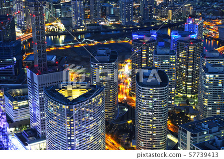 [Night view of Yokohama] Night view of Yokohama Landmark Tower Observation deck 57739413