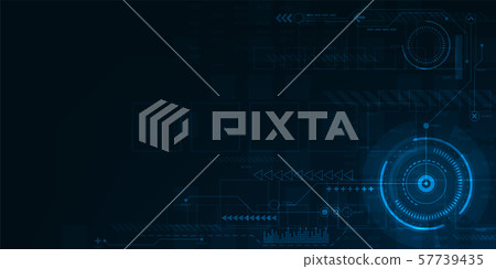 Digital operation interface on a dark blue... - Stock Illustration ...