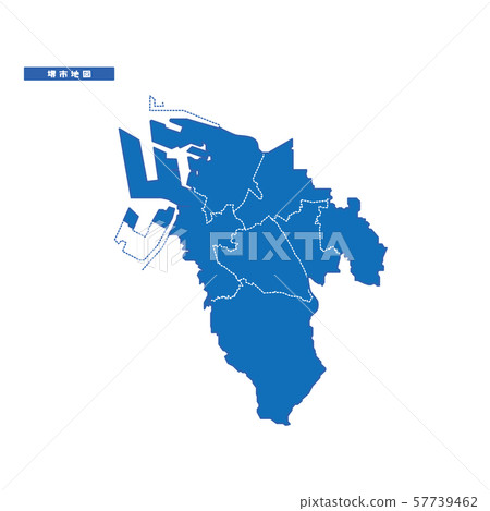 Sak市地圖簡單的藍色城市 Sak市地圖簡單的藍色城市 57739462