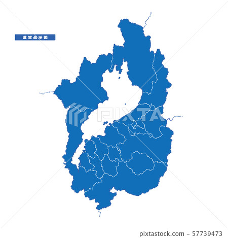 Shiga map simple blue city 57739473