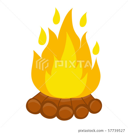 campfire isolated illustration on white background - Stock Illustration ...