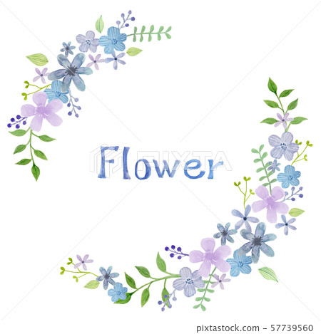 Hand-painted watercolor textured flower frame Hand-painted watercolor textured flower frame 57739560