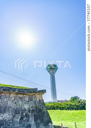 Summer in Hokkaido Hakodate Special Historic Site Goryokaku Tower seen from Goryokaku Summer in Hokkaido Hakodate Special Historic Site Goryokaku Tower seen from Goryokaku 57740107