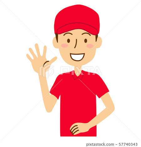 Hat red polo shirt men 57740343