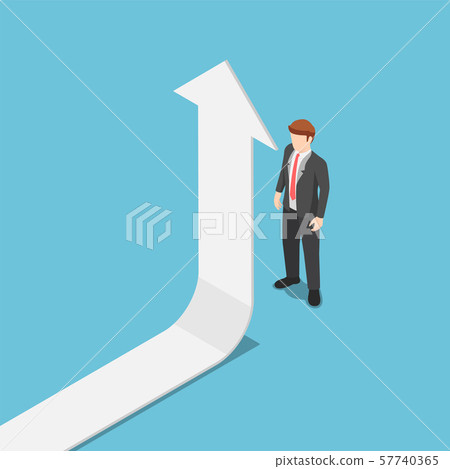 Isometric the arrow turn up when it met Isometric the arrow turn up when it met 57740365