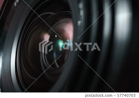 Close up beautiful camera lens of black 57740703