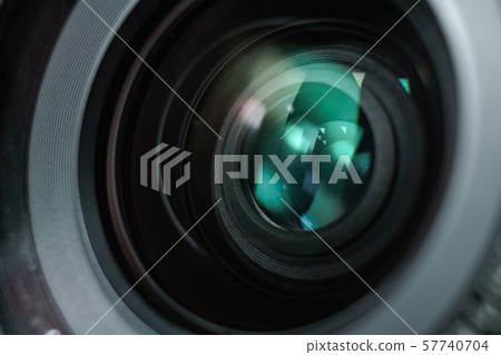 Close up beautiful camera lens of black 57740704