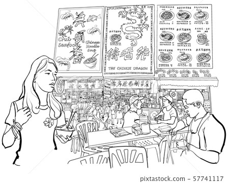 Bangkok, Thailand. street food in chinatown Bangkok, Thailand. street food in chinatown 57741117