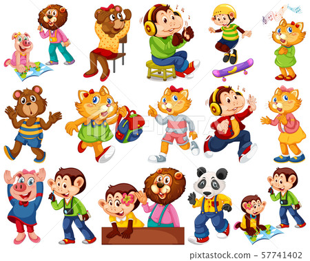 Animals acting in human-like actions and poses 57741402