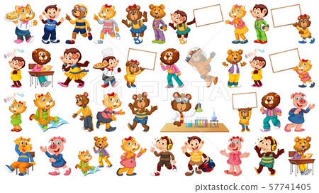 Animals acting in human-like actions and poses Animals acting in human-like actions and poses 57741405