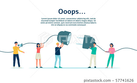404 connection error banner with people flat vector illustration isolated. 57741626
