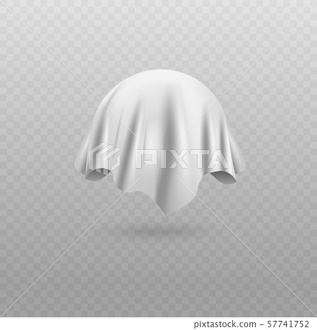 Rounded object or sphere covered with curtain 3d vector illustration isolated. 57741752