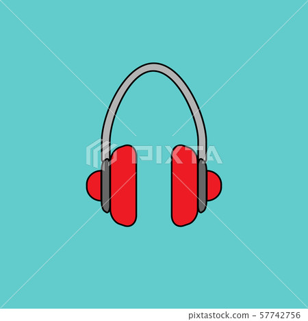 headphones base flat icon design - vector illustration. headphones base flat icon design - vector illustration. 57742756