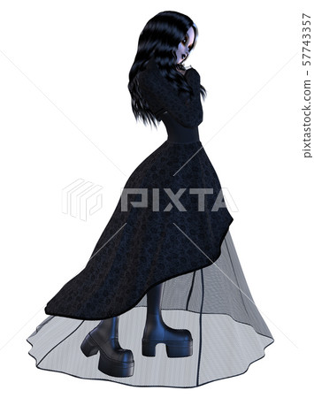 Girl in black gothic dress Girl in black gothic dress 57743357