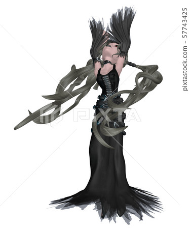 Cute goth girl - Stock Illustration [57743426] - PIXTA