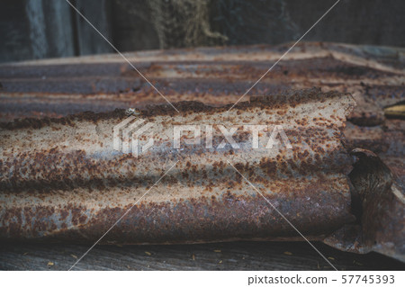 The tin roof background with the rust and nails The tin roof background with the rust and nails 57745393