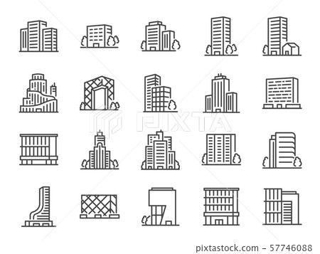 Building line icon set. - Stock Illustration [57746088] - PIXTA